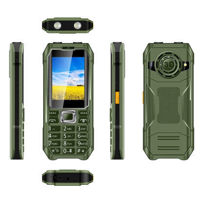 Q6000 Elder Keypad Phone, 2.4 inch, 6800mAh, Dual Flashlights, 21 Keys, SOS, FM, Dual SIM, GSM, Plug:US Plug(Green) - Others by PMC Jewellery | Online Shopping South Africa | PMC Jewellery | Buy Now Pay Later Mobicred