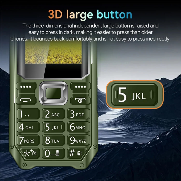 Q6000 Elder Keypad Phone, 2.4 inch, 6800mAh, Dual Flashlights, 21 Keys, SOS, FM, Dual SIM, GSM, Plug:US Plug(Green) - Others by PMC Jewellery | Online Shopping South Africa | PMC Jewellery | Buy Now Pay Later Mobicred