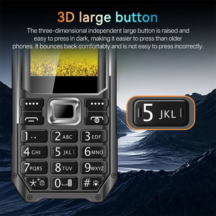 Q6000 Elder Keypad Phone, 2.4 inch, 6800mAh, Dual Flashlights, 21 Keys, SOS, FM, Dual SIM, GSM, Plug:UK Plug(Black) - Others by PMC Jewellery | Online Shopping South Africa | PMC Jewellery | Buy Now Pay Later Mobicred