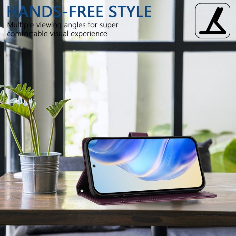 For Doogee N55 Plus Honeycomb Embossing RFID Leather Phone Case(Violet) - More Brand by PMC TechLife | Online Shopping South Africa | PMC TechLife | Buy Now Pay Later Mobicred