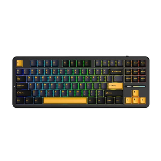 AULA F87 87 Keys Wired/2.4G/Bluetooth Three Model Customized RGB Mechanical Keyboard(Thunder Black) - Wireless Keyboard by AULA | Online Shopping South Africa | PMC Jewellery | Buy Now Pay Later Mobicred