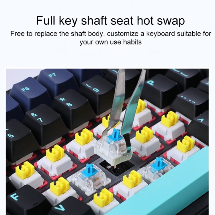 AULA F87 87 Keys Wired/2.4G/Bluetooth Three Model Customized RGB Mechanical Keyboard(White Grey Blue) - free shipping - PMC TechLife - Order now!