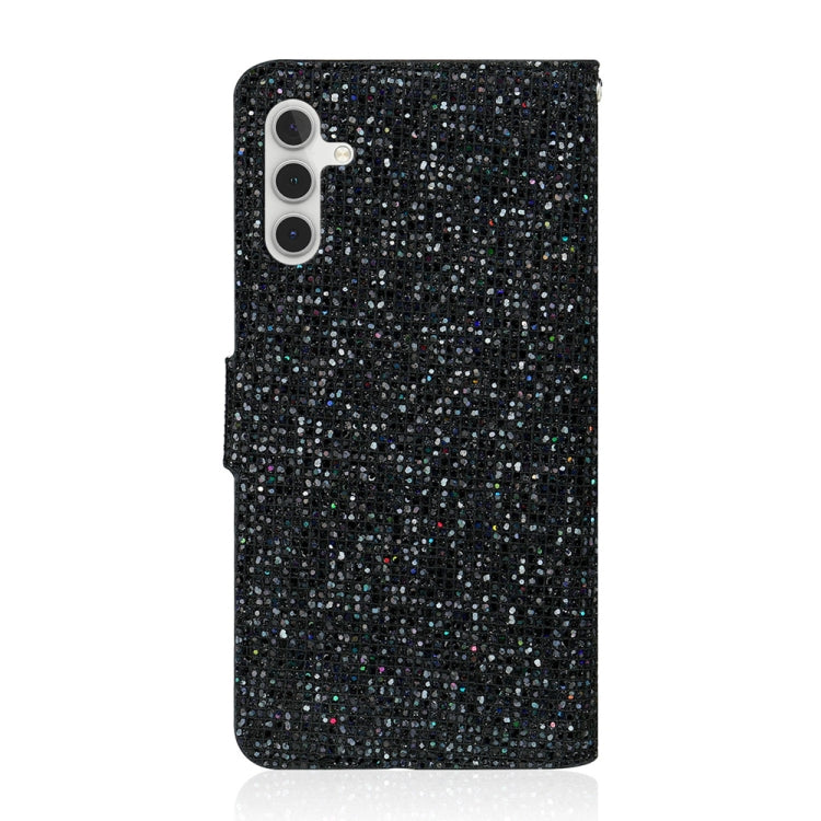 For Samsung Galaxy S25+ 5G Glitter Powder Filp Leather Phone Case(Black) - Galaxy S25+ 5G Cases by PMC Jewellery | Online Shopping South Africa | PMC Jewellery | Buy Now Pay Later Mobicred