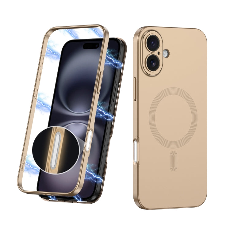 For iPhone 16 Plus GKK MagSafe Full Coverage Phone Case(Gold) - iPhone 16 Plus Cases by GKK | Online Shopping South Africa | PMC Jewellery | Buy Now Pay Later Mobicred