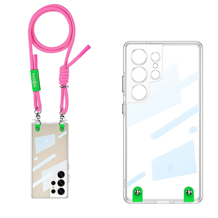 For Samsung Galaxy S25 Ultra 5G GKK Space Series Full Coverage Phone Case with Crossbody Rope(Pink) - Galaxy S25 Ultra 5G Cases by GKK | Online Shopping South Africa | PMC Jewellery | Buy Now Pay Later Mobicred