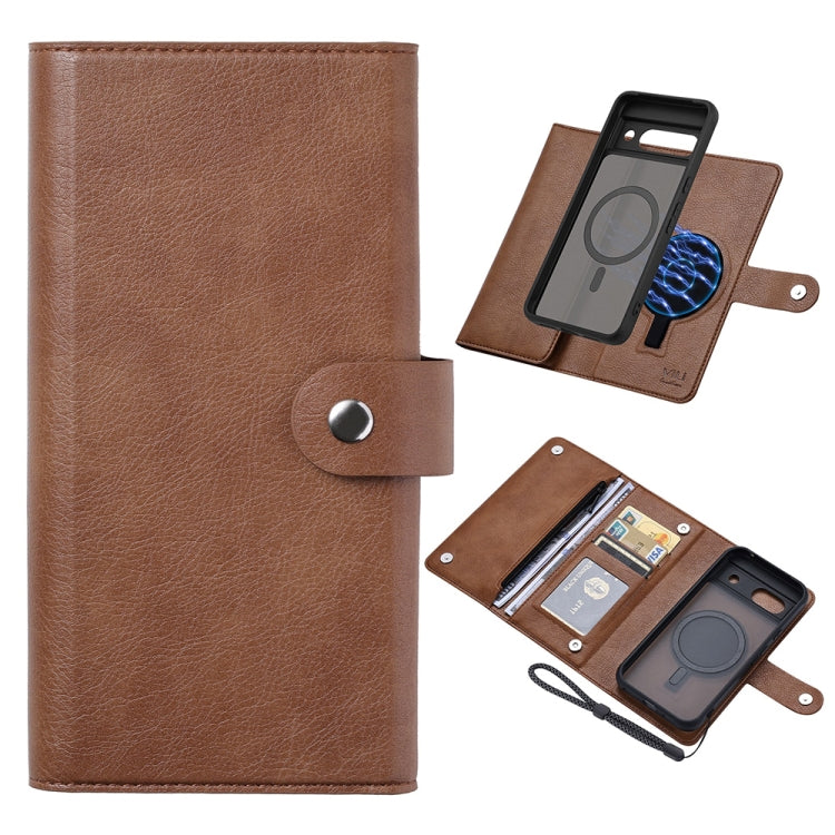 For Google Pixel 8a ViLi GVB Series MagSafe Magnetic RFID Leather Phone Case(Brown) - Google Cases by ViLi | Online Shopping South Africa | PMC TechLife | Buy Now Pay Later Mobicred