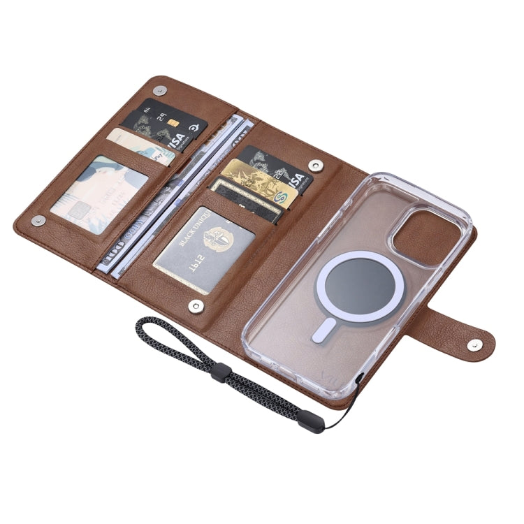 For iPhone 16 Plus ViLi GVS-C Series MagSafe Magnetic RFID Leather Flip Phone Case(Brown) - iPhone 16 Plus Cases by ViLi | Online Shopping South Africa | PMC Jewellery | Buy Now Pay Later Mobicred