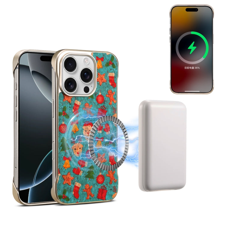 For iPhone 16 Pro Denior A18 Paint MagSafe Phone Case(Christmas) - iPhone 16 Pro Cases by Denior | Online Shopping South Africa | PMC Jewellery | Buy Now Pay Later Mobicred