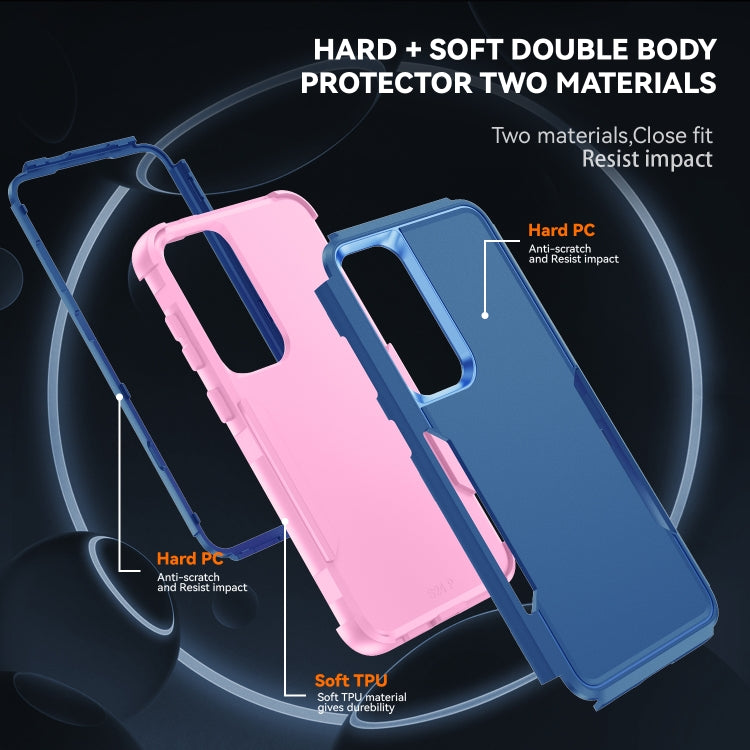 For Samsung Galaxy S25+ 5G TPU + PC Shockproof Protective Phone Case(Royal Blue + Pink) - Galaxy S25+ 5G Cases by PMC Jewellery | Online Shopping South Africa | PMC Jewellery | Buy Now Pay Later Mobicred