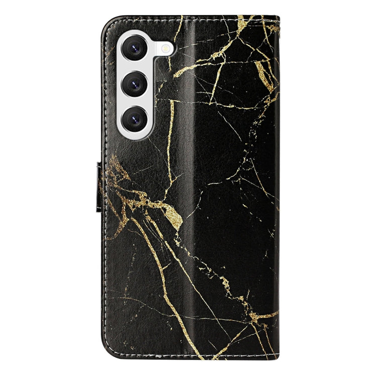 For Samsung Galaxy S25+ 5G Colored Drawing Marble Pattern Leather Phone Case(Black Gold Marble) - Galaxy S25+ 5G Cases by PMC Jewellery | Online Shopping South Africa | PMC Jewellery | Buy Now Pay Later Mobicred