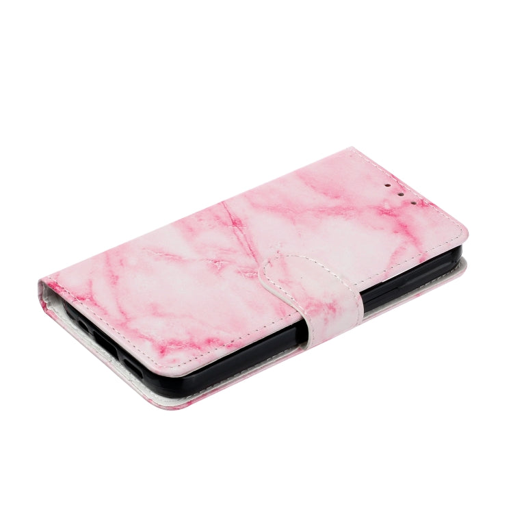 For Samsung Galaxy S25+ 5G Colored Drawing Marble Pattern Leather Phone Case(Pink Marble) - Galaxy S25+ 5G Cases by PMC Jewellery | Online Shopping South Africa | PMC Jewellery | Buy Now Pay Later Mobicred