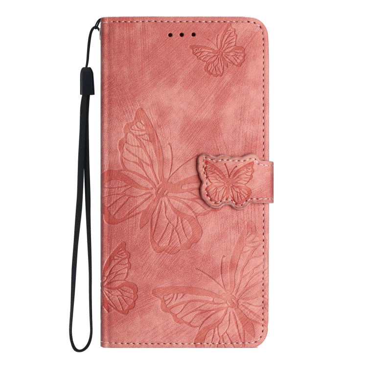 For Samsung Galaxy S25+ 5G Skin-feel Embossed Butterfly Leather Phone Case(Pink) - Galaxy S25+ 5G Cases by PMC Jewellery | Online Shopping South Africa | PMC Jewellery | Buy Now Pay Later Mobicred