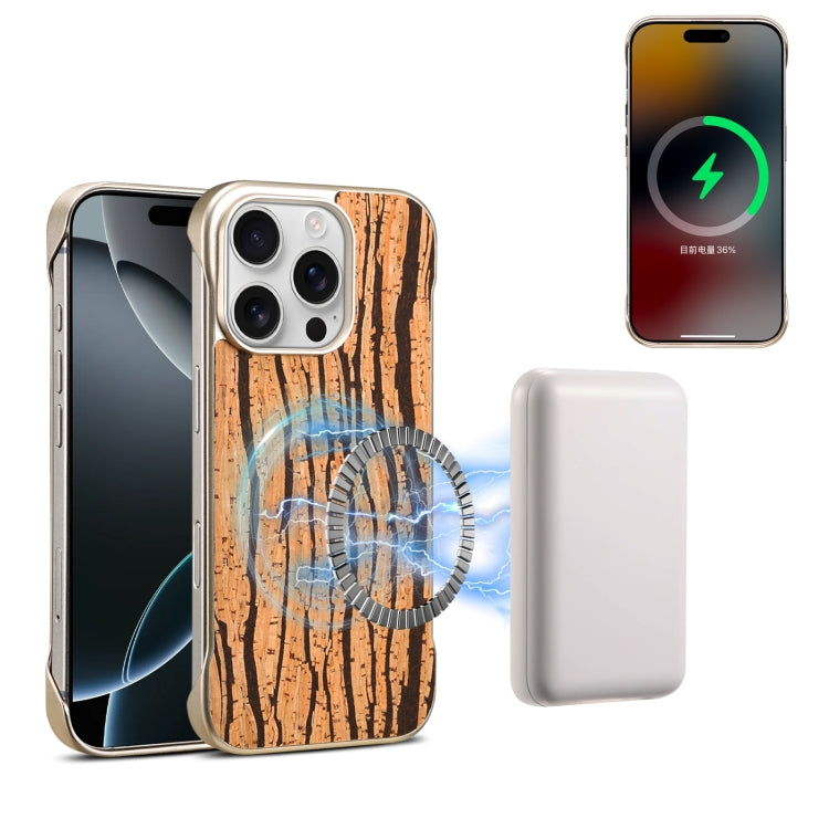 For iPhone 16 Pro Denior A18 WoodenPaint MagSafe Phone Case(Tree Pattern) - iPhone 16 Pro Cases by Denior | Online Shopping South Africa | PMC Jewellery | Buy Now Pay Later Mobicred