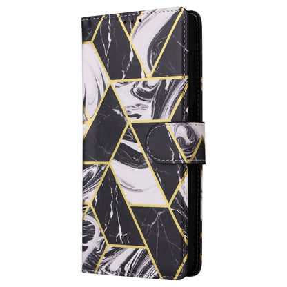 For Samsung Galaxy S25 5G Marble Bronzing Stitching Leather Phone Case(Black) - Galaxy S25 5G Cases by PMC Jewellery | Online Shopping South Africa | PMC Jewellery | Buy Now Pay Later Mobicred