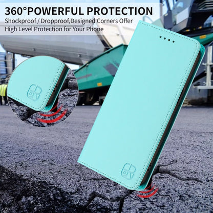 For Samsung Galaxy S24 / S25 5G RC01 Dual-Folded Magnetic Suction RFID Leather Phone Case(Mint Green) - Galaxy S25 5G Cases by PMC Jewellery | Online Shopping South Africa | PMC Jewellery | Buy Now Pay Later Mobicred