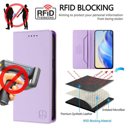 For Samsung Galaxy S24+ / S25+ 5G RC01 Dual-Folded Magnetic Suction RFID Leather Phone Case(Light Purple) - Galaxy S25+ 5G Cases by PMC Jewellery | Online Shopping South Africa | PMC Jewellery | Buy Now Pay Later Mobicred