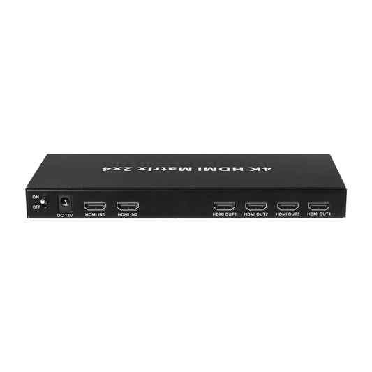 Measy MT4324 4K 30Hz 2 In 4 Out HDMI Matrix Switch Support Seamless Switching, EU Plug(Black) - Switch by Measy | Online Shopping South Africa | PMC Jewellery | Buy Now Pay Later Mobicred