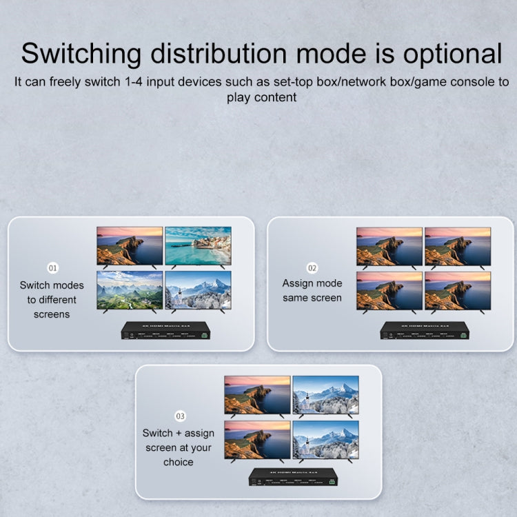 Measy MT4342 4K 30Hz 4 In 2 Out HDMI Matrix Switch Support Seamless Switching, EU Plug(Black) - free shipping - PMC TechLife - Order now!