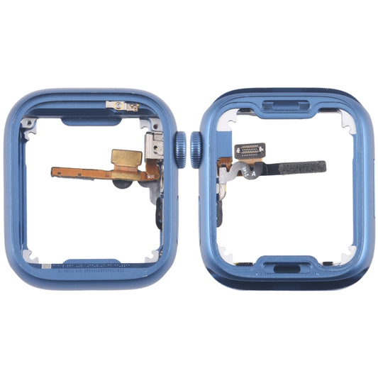 For Apple Watch Series 7 45MM GPS Aluminium Alloy Middle Frame Bezel Plate with Crown Spin Axis Flex Cable(Blue) - Middle Frame by PMC Jewellery | Online Shopping South Africa | PMC Jewellery | Buy Now Pay Later Mobicred