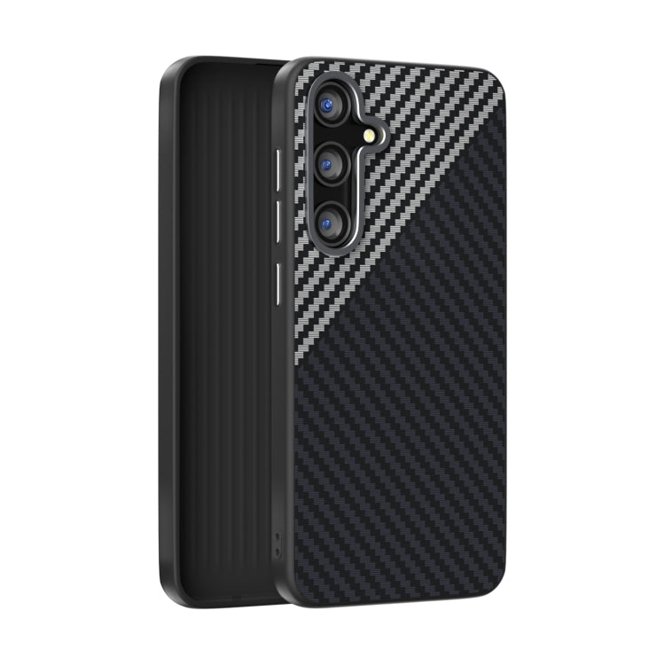 For Samsung Galaxy S25 5G / S24 5G ABEEL C Carbon Fiber Series 6D Micro Relief MagSafe Phone Case(Black Grey) - Galaxy S25 5G Cases by PMC Jewellery | Online Shopping South Africa | PMC Jewellery | Buy Now Pay Later Mobicred