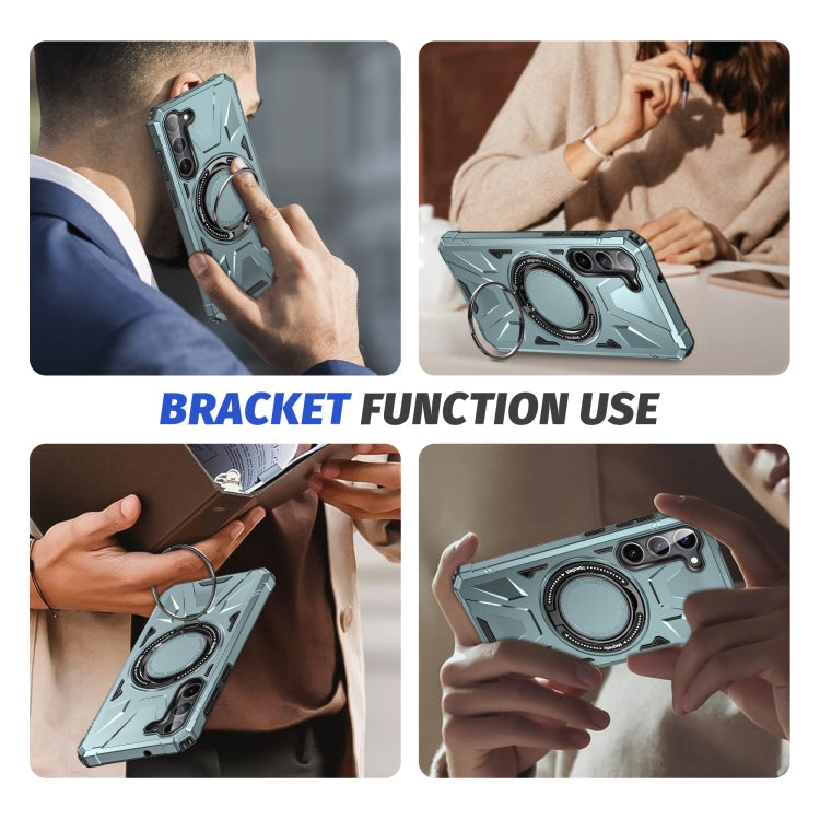 For Samsung Galaxy S25+ 5G MagSafe Magnetic Shockproof Phone Case with Ring Holder(Green) - free shipping - PMC Jewellery - Order now!
