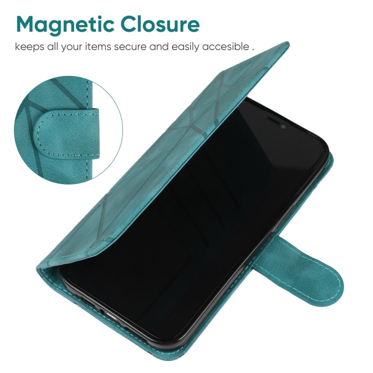 For Samsung Galaxy S25 Ultra 5G Skin Feel Geometric Lines Leather Phone Case(Green) - Galaxy S25 Ultra 5G Cases by PMC Jewellery | Online Shopping South Africa | PMC Jewellery | Buy Now Pay Later Mobicred