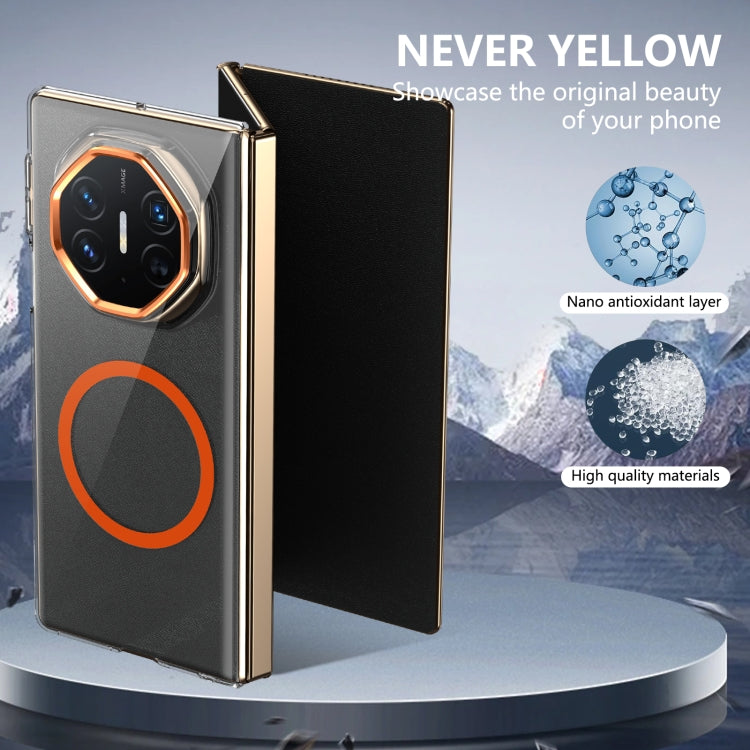 For Huawei Mate XT Ultimate Design lce Folding Series MagSafe Integrated Clear PC Phone Case(Orange) - free shipping - PMC TechLife - Order now!