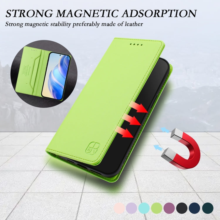 For Honor Magic6 Pro Global RC01 Dual-Folded Magnetic Suction RFID Leather Phone Case(Grass Green) - Honor Cases by PMC Jewellery | Online Shopping South Africa | PMC Jewellery | Buy Now Pay Later Mobicred