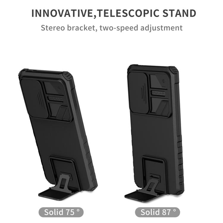 For Samsung Galaxy S25 Ultra 5G Stereoscopic Holder Sliding Camshield Phone Case(Black) - Galaxy S25 Ultra 5G Cases by PMC Jewellery | Online Shopping South Africa | PMC Jewellery | Buy Now Pay Later Mobicred