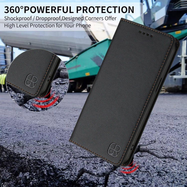 For Ulefone Note 14 RC01 Dual-Folded Magnetic Suction RFID Leather Phone Case(Black) - Ulefone Cases by PMC TechLife | Online Shopping South Africa | PMC TechLife | Buy Now Pay Later Mobicred
