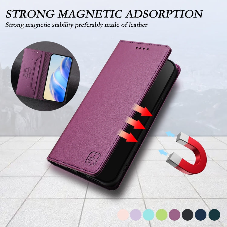 For Ulefone Note 16 Pro RC01 Dual-Folded Magnetic Suction RFID Leather Phone Case(Violet) - Ulefone Cases by PMC TechLife | Online Shopping South Africa | PMC TechLife | Buy Now Pay Later Mobicred