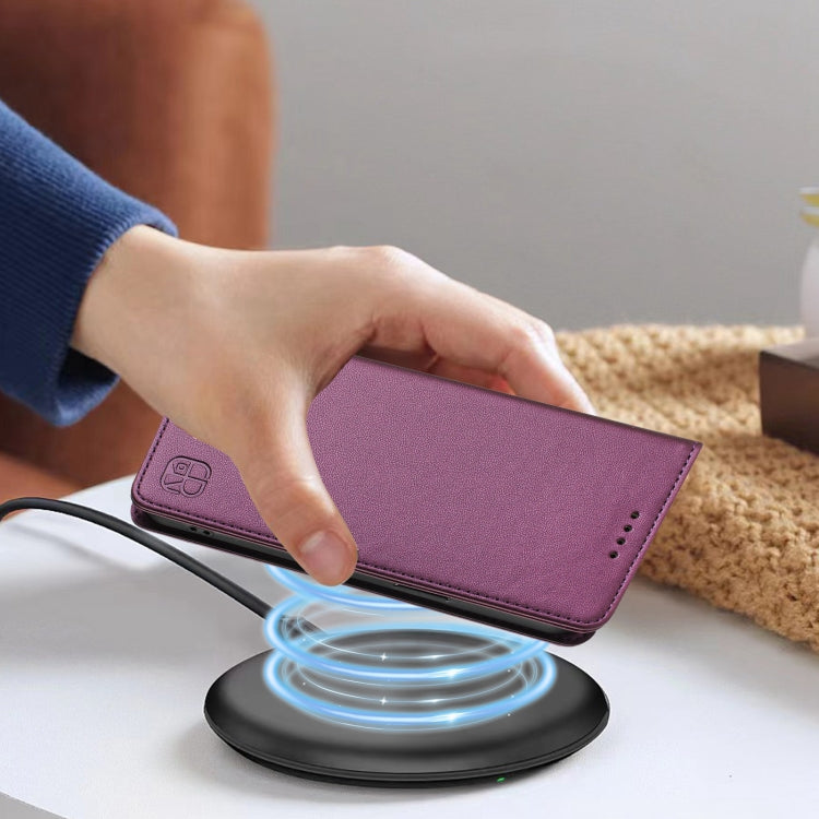 For Ulefone Note 16 Pro RC01 Dual-Folded Magnetic Suction RFID Leather Phone Case(Violet) - Ulefone Cases by PMC TechLife | Online Shopping South Africa | PMC TechLife | Buy Now Pay Later Mobicred