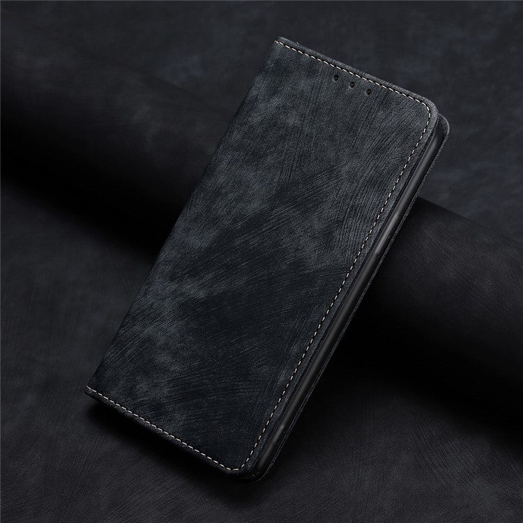 For Samsung Galaxy S25 5G RFID Anti-theft Brush Magnetic Leather Phone Case(Black) - Galaxy S25 5G Cases by PMC Jewellery | Online Shopping South Africa | PMC Jewellery | Buy Now Pay Later Mobicred