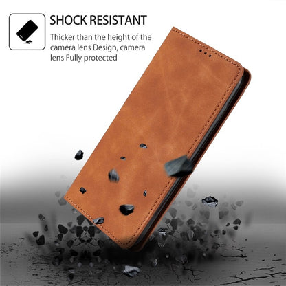 For Samsung Galaxy S25 5G Skin Feel Magnetic Leather Phone Case(Light Brown) - Galaxy S25 5G Cases by PMC Jewellery | Online Shopping South Africa | PMC Jewellery | Buy Now Pay Later Mobicred