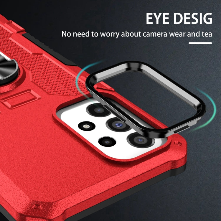 For Samsung Galaxy S25 5G Ring Holder Armor Hybrid Phone Case(Red) - Galaxy S25 5G Cases by PMC Jewellery | Online Shopping South Africa | PMC Jewellery | Buy Now Pay Later Mobicred
