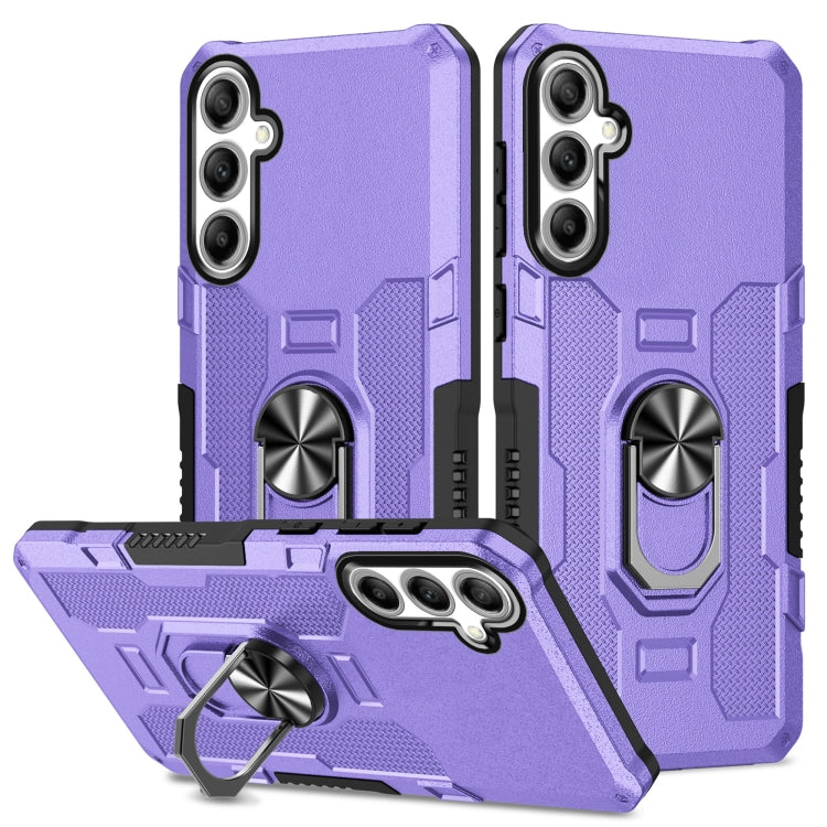 For Samsung Galaxy S25+ 5G Ring Holder Armor Hybrid Phone Case(Purple) - Galaxy S25+ 5G Cases by PMC Jewellery | Online Shopping South Africa | PMC Jewellery | Buy Now Pay Later Mobicred