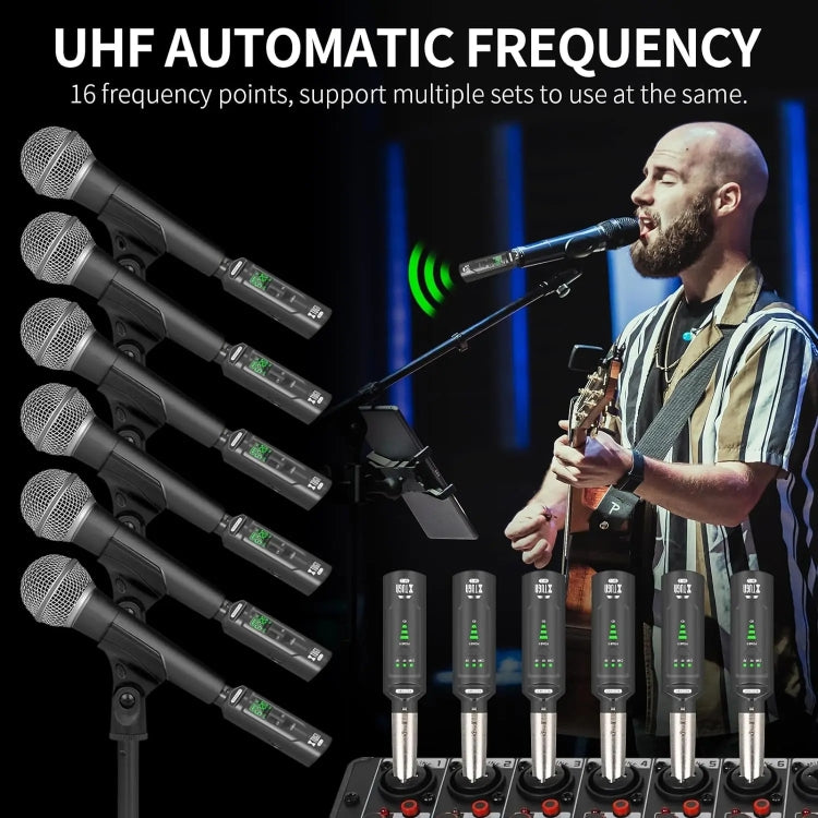 XTUGA SF-1 Wireless XLR Transmitter & Receiver UHF Wireless Adapter for Wired Mic / Guitar(Black) - Microphone by XTUGA | Online Shopping South Africa | PMC TechLife | Buy Now Pay Later Mobicred