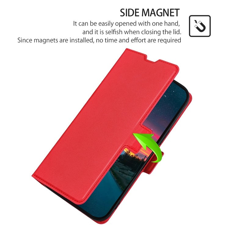 For Samsung Galaxy S25 5G Ultra-thin Voltage Side Buckle Horizontal Flip Leather Phone Case(Red) - Galaxy S25 5G Cases by PMC Jewellery | Online Shopping South Africa | PMC Jewellery | Buy Now Pay Later Mobicred