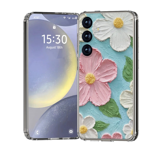 For Samsung Galaxy S25 5G IMD Double Piece Simple Fresh Shockproof Phone Case(Colorful Flowers) - Galaxy S25 5G Cases by PMC Jewellery | Online Shopping South Africa | PMC Jewellery | Buy Now Pay Later Mobicred