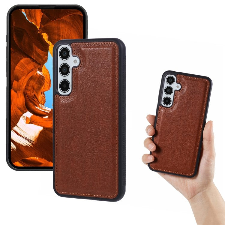 For Samsung Galaxy S25+ 5G Cowhide Texture Back Cover Phone Case(Brown) - Galaxy S25+ 5G Cases by PMC Jewellery | Online Shopping South Africa | PMC Jewellery | Buy Now Pay Later Mobicred