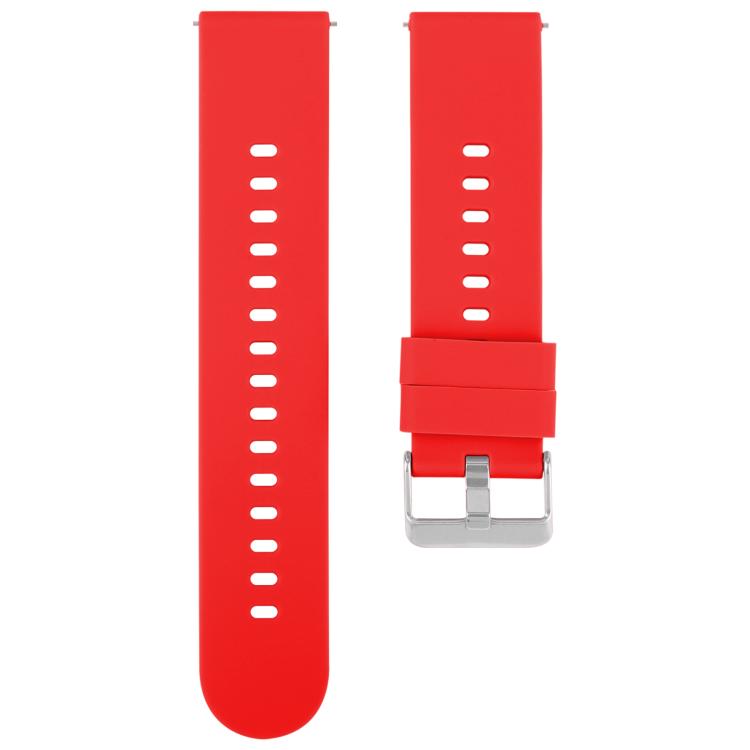18mm Solid Color Steel Buckle Silicone Watch Band(Red) - 18mm Bands by PMc TechLife | Online Shopping South Africa | PMc TechLife | Buy Now Pay Later Mobicred