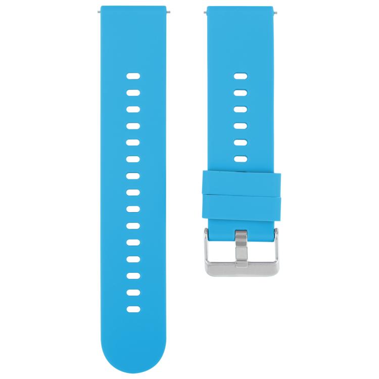 19mm Solid Color Steel Buckle Silicone Watch Band(Blue) - 20mm Bands by PMc TechLife | Online Shopping South Africa | PMc TechLife | Buy Now Pay Later Mobicred