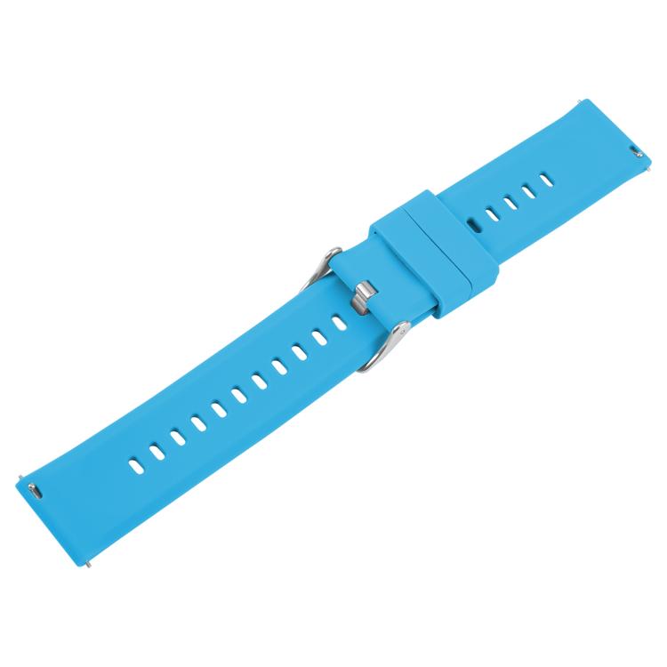 20mm Solid Color Steel Buckle Silicone Watch Band(Blue) - free shipping - PMc TechLife - Order now!