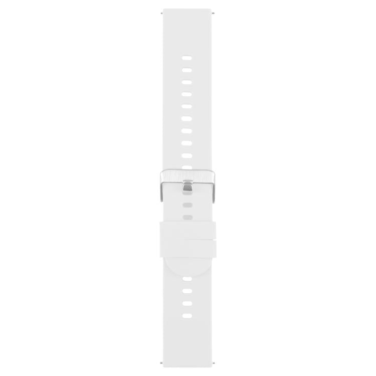 22mm Solid Color Steel Buckle Silicone Watch Band(White) - 22mm Bands by PMc TechLife | Online Shopping South Africa | PMc TechLife | Buy Now Pay Later Mobicred