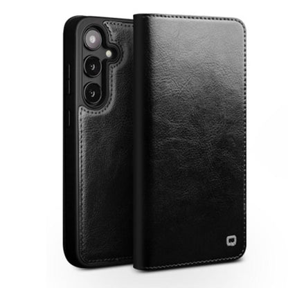 For Samsung Galaxy S25 5G QIALINO Genuine Leather Phone Case(Black) - Galaxy S25 5G Cases by QIALINO | Online Shopping South Africa | PMC Jewellery | Buy Now Pay Later Mobicred