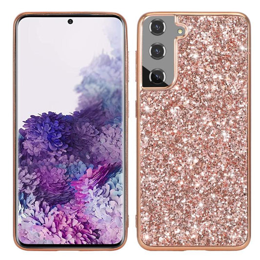 For Samsung Galaxy S25 5G Glitter Powder Shockproof TPU Phone Case(Rose Gold) - Galaxy S25 5G Cases by PMC Jewellery | Online Shopping South Africa | PMC Jewellery | Buy Now Pay Later Mobicred