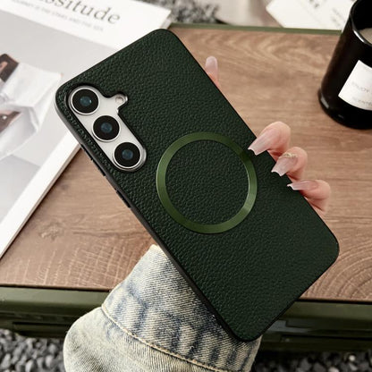 For Samsung Galaxy S25+ 5G CD Magsafe Magnetic Litchi Texture Phone Case(Green) - Galaxy S25+ 5G Cases by PMC Jewellery | Online Shopping South Africa | PMC Jewellery | Buy Now Pay Later Mobicred