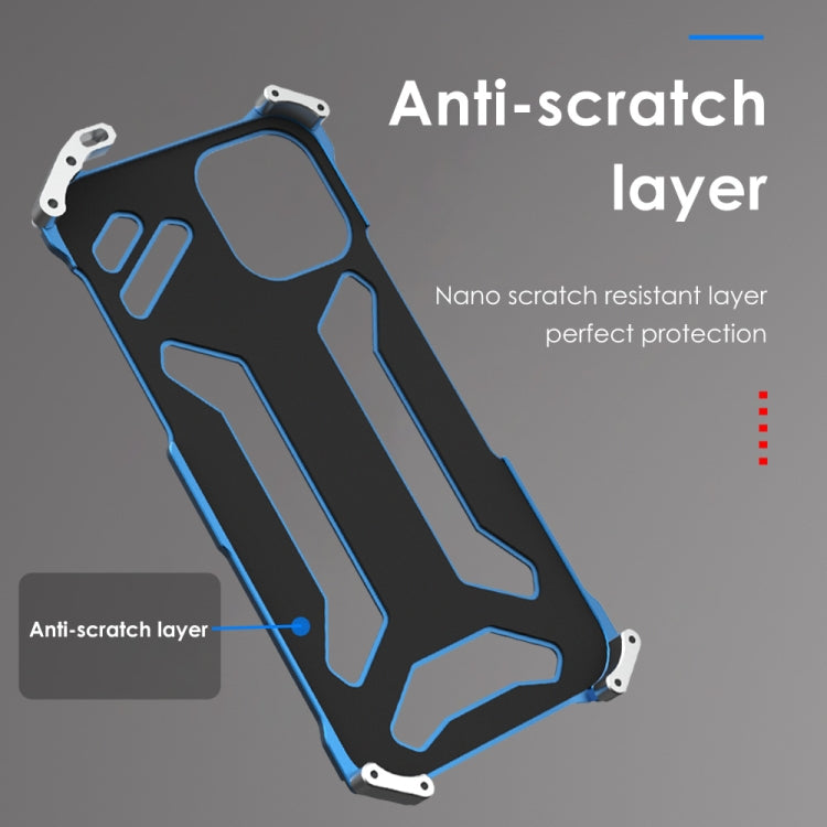For iPhone 12 / 12 Pro R-JUST Shockproof Armor Metal Protective Case(Blue) - iPhone 12 / 12 Pro Cases by R-JUST | Online Shopping South Africa | PMC TechLife | Buy Now Pay Later Mobicred