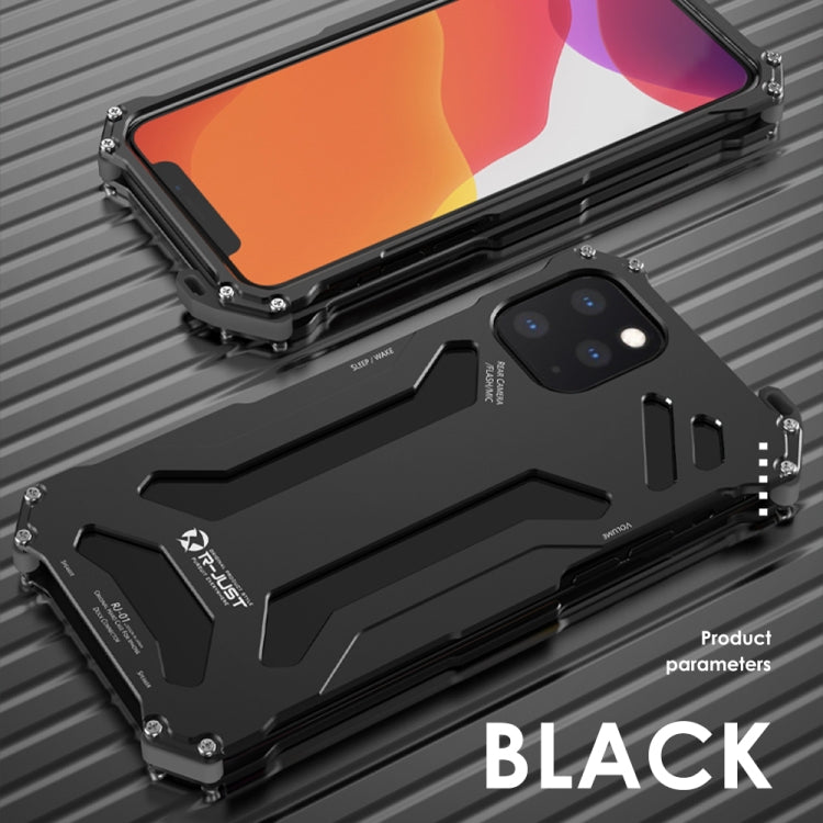 For iPhone 12 Pro Max R-JUST Shockproof Armor Metal Protective Case(Black) - iPhone 12 Pro Max Cases by R-JUST | Online Shopping South Africa | PMC Jewellery