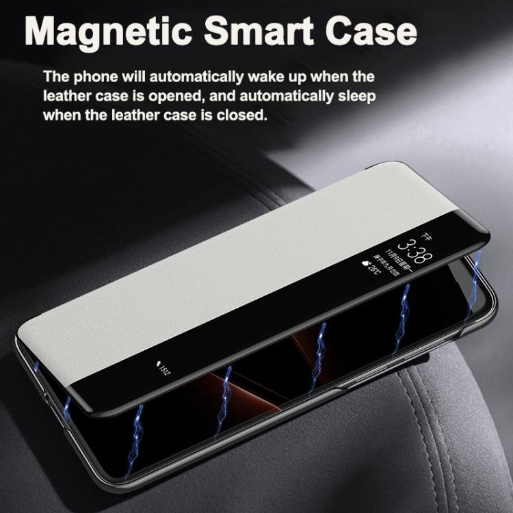 For Huawei Mate 60 Smart View Window Imitation Ultimate Design Phone Case(White) - free shipping - PMC TechLife - Order now!